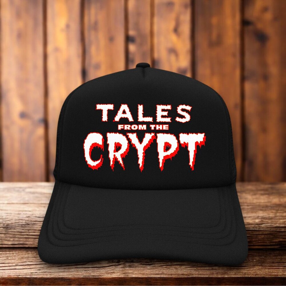 Tales From The Crypt Unisex Trucker Hat Black Snapback 90s Horror Cryptkeeper